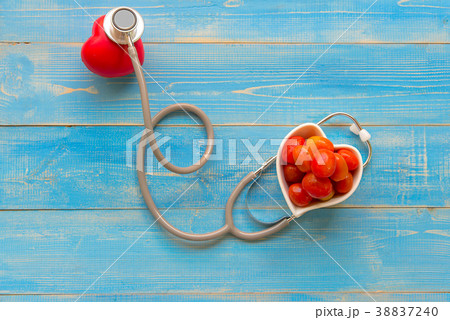 One single alone red heart love shape hand exercis 38837240