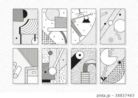 Colorful trend geometric pattern set Colorful trend geometric pattern set 38837465