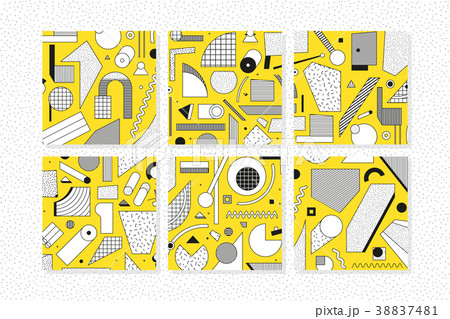 Colorful trend geometric pattern set Colorful trend geometric pattern set 38837481