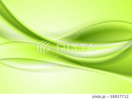 Bright green abstract smooth soft waves backgroundのイラスト素材 [38837712 ...