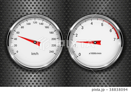 Speedometer and tachometer. On metal perforated 38838094