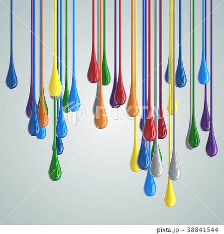 3D color glossy paint drop blobs 38841544