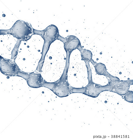 3d illustration of DNA molecule model from water. 3d illustration of DNA molecule model from water. 38841581