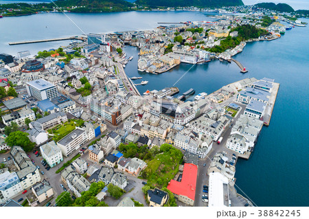 City of Alesund Norway Aerial footage 38842245
