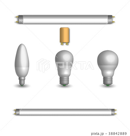 Set of different LED and fluorescent light bulb 3D Set of different LED and fluorescent light bulb 3D 38842889