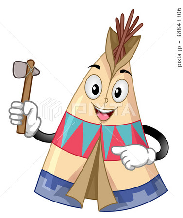 Mascot Tipi Stone Axe Illustration 38843306