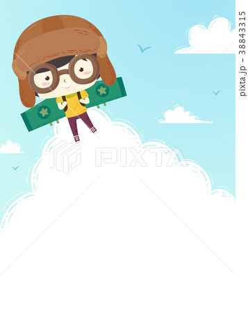 Kid Boy Aviator Plane Wings Background 38843315