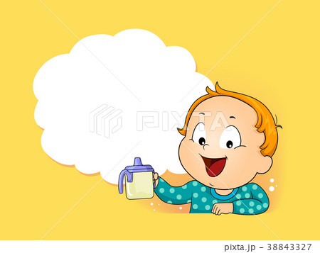 Kid Boy Toddler Sippy Cup Illustration 38843327
