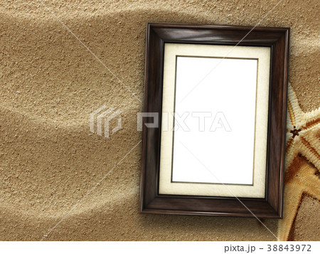 Picture frame on shells and sand background 38843972