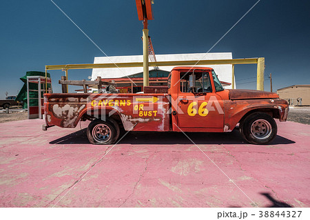 Old car near historic route 66 in California Old car near historic route 66 in California 38844327