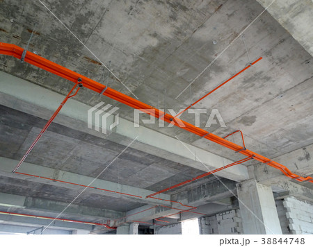 Installation of Electrical Services, Conduit, Cable Tray and Wire-ring at  the High Leve Editorial Photo - Image of lighting, current: 220126986