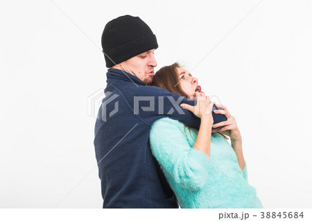 Woman victim of violence and abuse. Criminal man 38845684