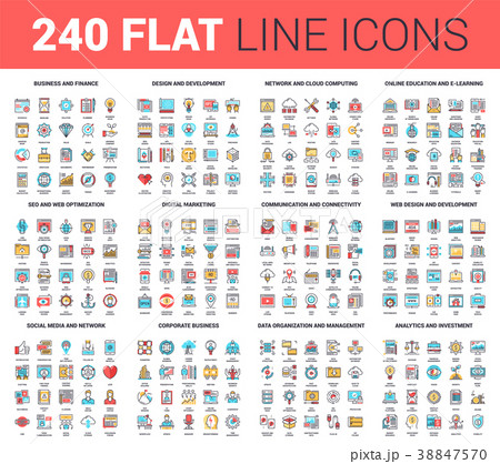 Flat Line Web Icons Flat Line Web Icons 38847570
