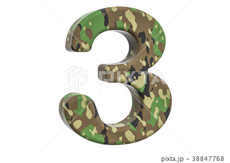 Camouflage army number 3, 3D rendering Camouflage army number 3, 3D rendering 38847768