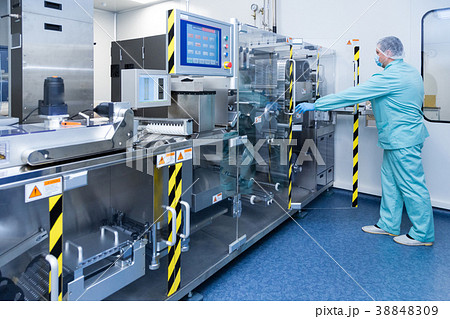 Pharmacy industry factory man worker in protective Pharmacy industry factory man worker in protective 38848309
