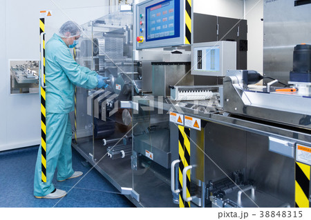 Pharmacy industry factory man worker in protective Pharmacy industry factory man worker in protective 38848315