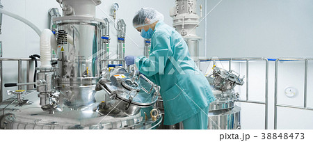 Pharmaceutical factory woman worker in protective Pharmaceutical factory woman worker in protective 38848473
