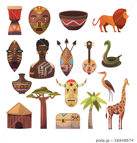 Africa. African images. Vector icons. Giraffe 38848674