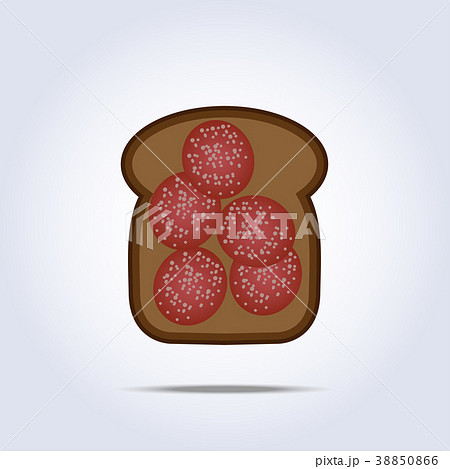 Black toaste with salami icon 38850866