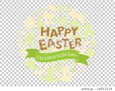 Round card with easter flat icon 38851524
