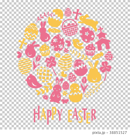Round card with easter flat icon 38851527