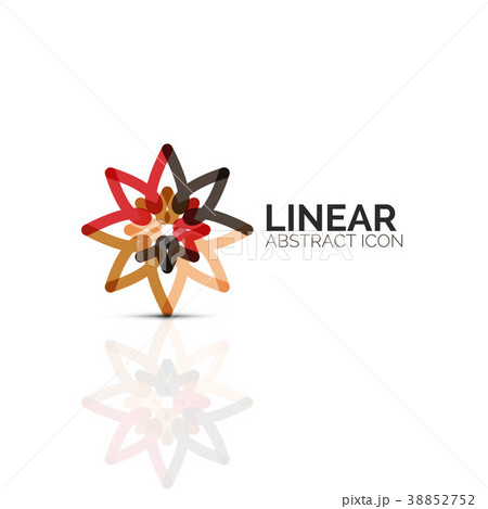 Abstract flower or star minimalistic linear icon 38852752