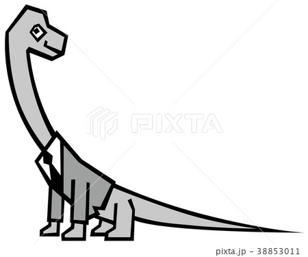 ロングテールの恐竜のイラスト素材