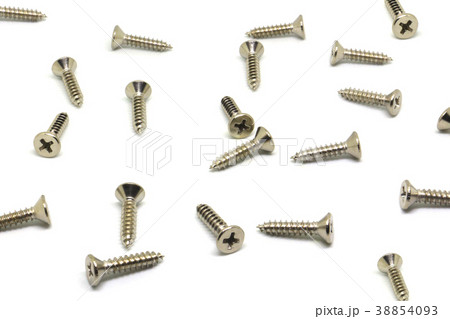 a lot of small screws on the glass on a white back 38854093