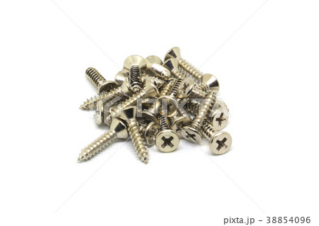 Screws for construction on a white background, met 38854096