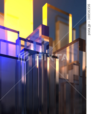 バックグラウンドイメージ　ビル　夜景 38856356