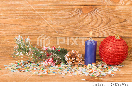 Composition of the christmas decorations. 38857957