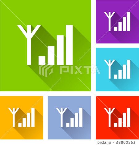signal level icons with shadow signal level icons with shadow 38860563