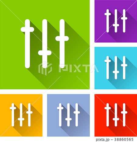 sliders icons with long shadow 38860565