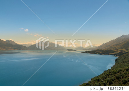 Wanaka Lake blue colour high view Wanaka Lake blue colour high view 38861254