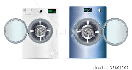 3d realistic vector washers. Washing machine.  38861507