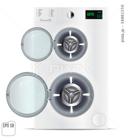 Modern open double silver washing machine 38861550