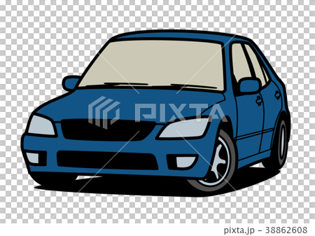 Domestic sporty sedan blue car illustration 38862608