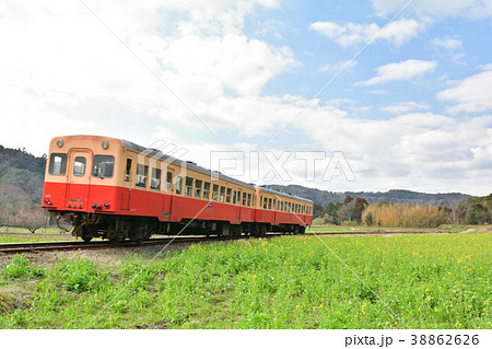房総・小湊鉄道と菜の花畑 房総・小湊鉄道と菜の花畑 38862626