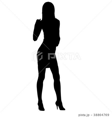 Silhouette of People walking on White Background 38864769