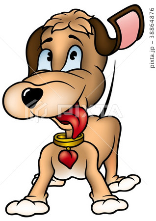 Brown Dog with a Heart Collar 38864876