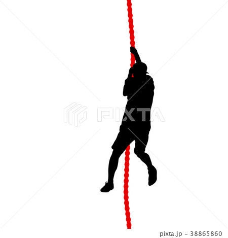 Black silhouette Mountain climber climbing  38865860