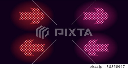 Red and pink neon dot arrow Red and pink neon dot arrow 38866947