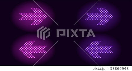 Purple and violet neon dot arrow Purple and violet neon dot arrow 38866948