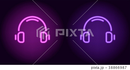 Purple and violet neon headphones Purple and violet neon headphones 38866987