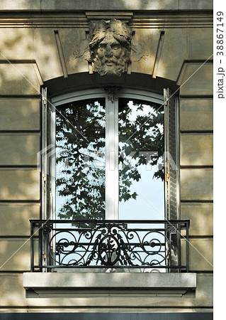 Window with reflection. Window with reflection. 38867149