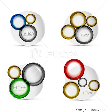 Set of circle web layouts - digital techno round 38867586