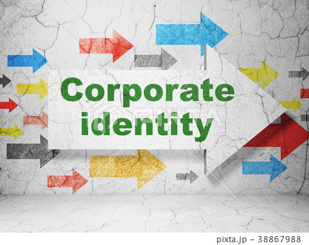 Business concept: arrow with Corporate Identity on Business concept: arrow with Corporate Identity on 38867988