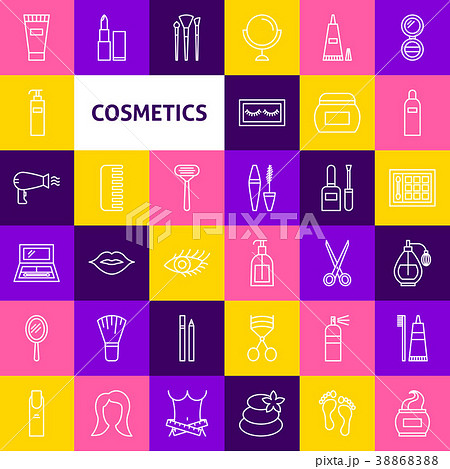 Vector Cosmetics Line Icons Vector Cosmetics Line Icons 38868388