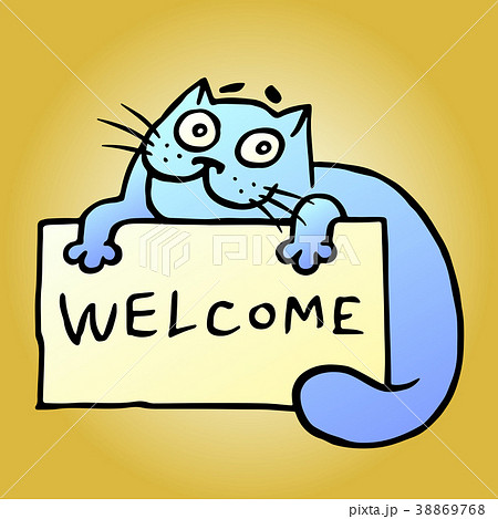 Cartoon Cat With An Invitation Card Vectorのイラスト素材 Cartoon Cat With An Invitation Card Vectorのイラスト素材