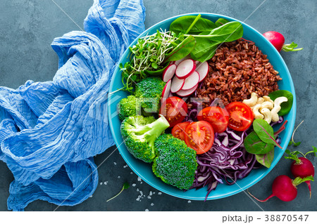 Buddha bowl meal with brown rice Buddha bowl meal with brown rice 38870547